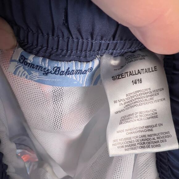 Tommy Bahama boys size 14/16 swim trunks botanical, coastal, beachy #2443 - Picture 8 of 8